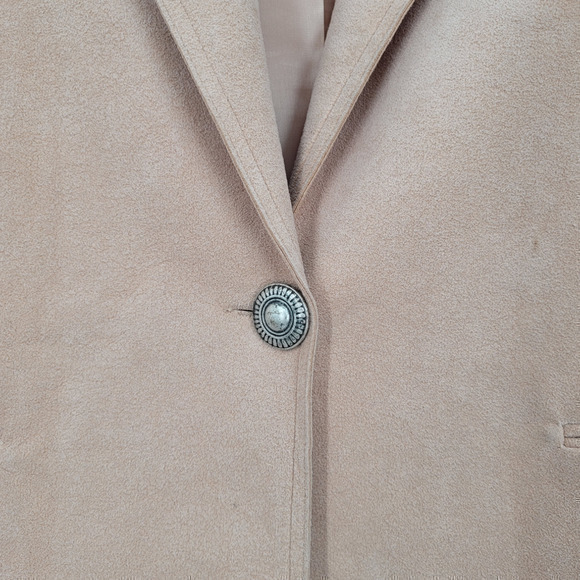 HP Vintage 80s Ultra Suede Single Breast One Button Union Made Lined Jacket - Picture 5 of 13